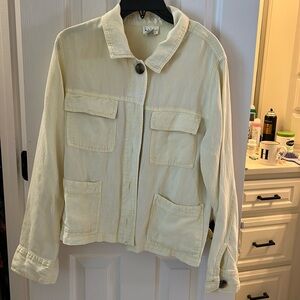 Nicole Miller Pale Yellow linen blend jacket XL